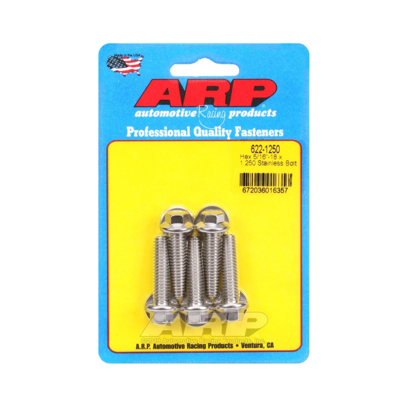 Șuruburi și piulițe universale ARP 5/16-18 – Șuruburi hexagonale din oțel inoxidabil x5 - ARP-622-1250 - 622-1250 - 3666618192048